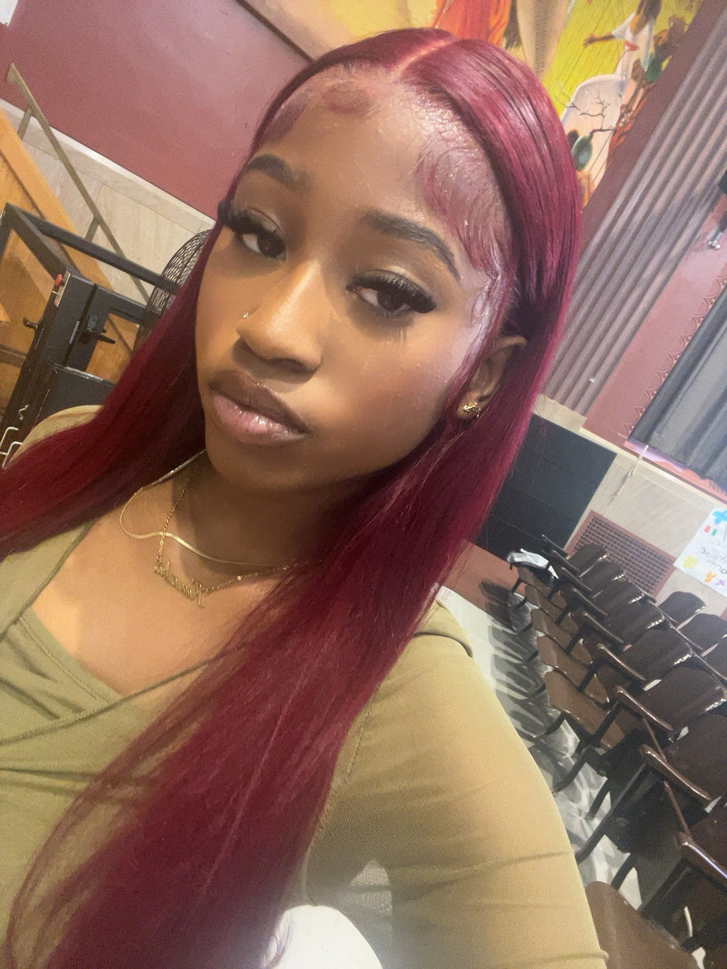 99j Burgundy BodyWave Wig | 13x4 180 Density | 28 inches