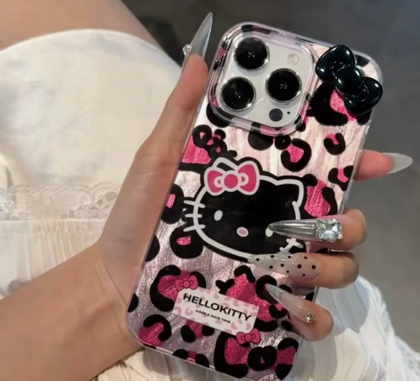 Y2k Hello Kitty Pink Leopard Print IPhone Case
