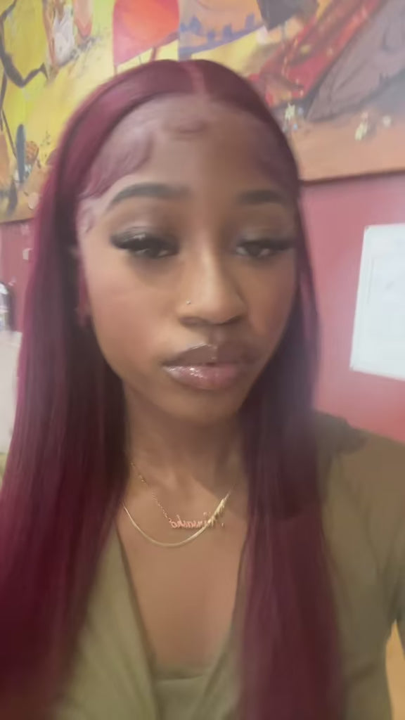 99j Burgundy BodyWave Wig | 13x4 180 Density | 28 inches