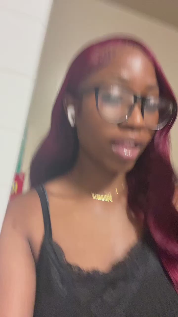 99j Burgundy BodyWave Wig | 13x4 180 Density | 28 inches